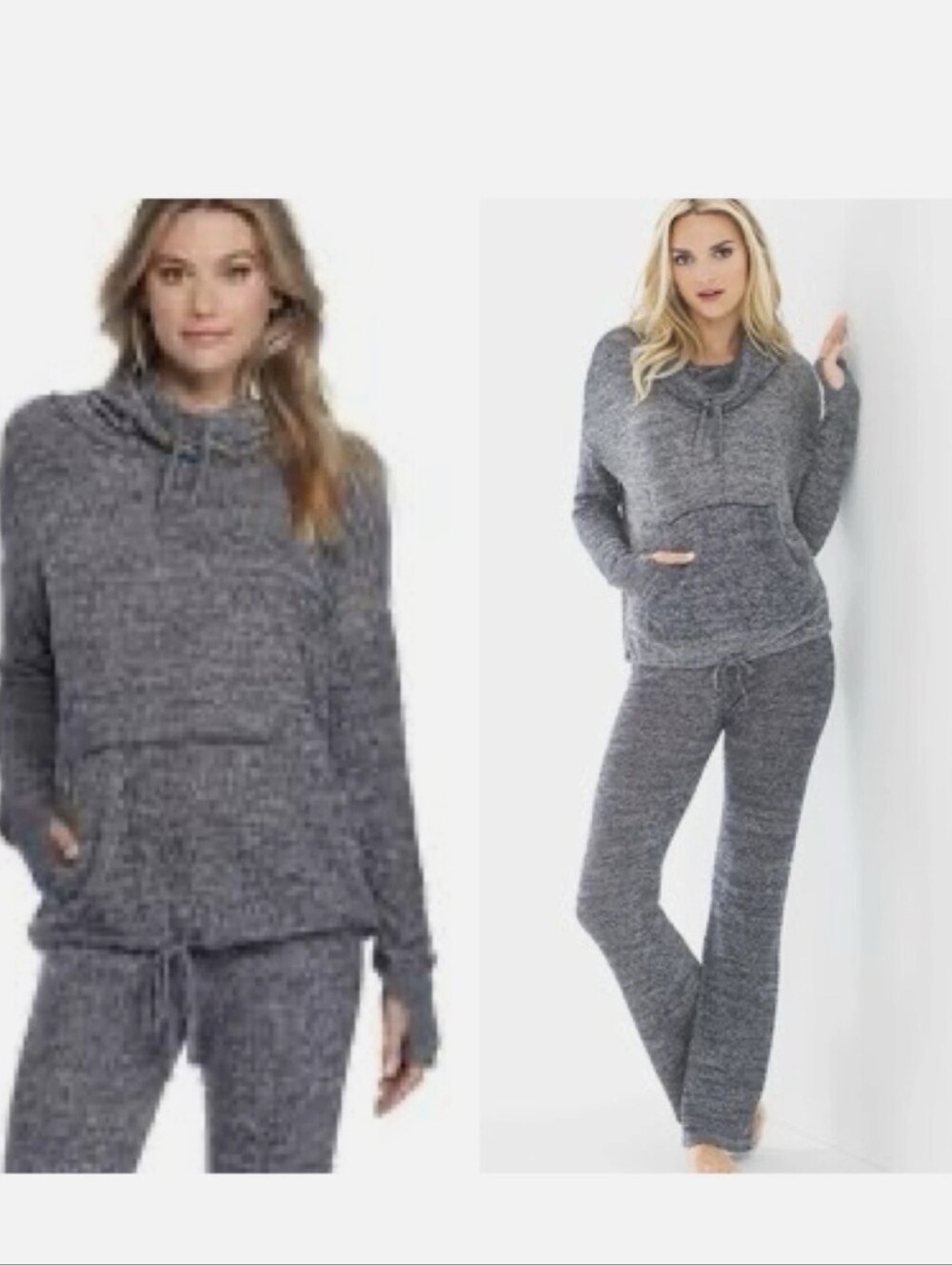 BAREFOOT DREAMS CozyChic Lite Heather Gray Hoodie Medium